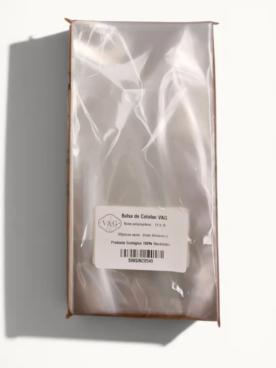 Paquete de bolsas de celofán grado alimenticio 12X25